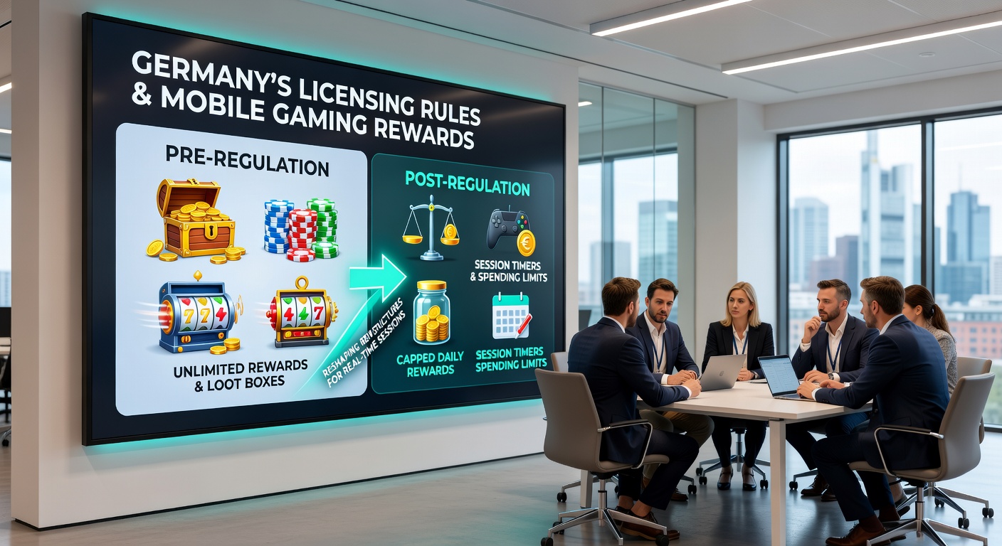 Mobile Gaming-Session auf einem Smartphone mit Anzeige von Lizenz-basierten Belohnungen und Echtzeit-Tracking